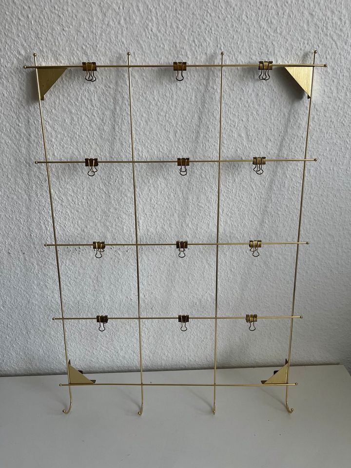 Notizgitter Notizen Pinnwand mit Clips 60x75cm Gold in Hamburg