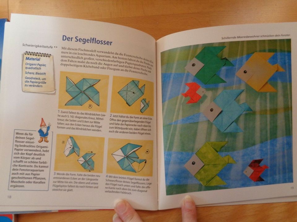 Buch Bettina Hansen -Falten mit Papier+Buch+vielen bunten Blätter in Usingen