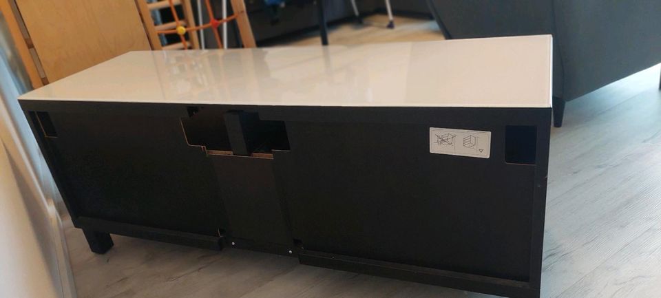 Ikea Besta TV Bank schwarzbraun mit Glasplatte in Lünen