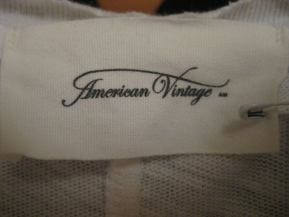 American Vintage Shirt NEU 49,90 weiß 100% Baumwolle S Top V-Neck in Essen