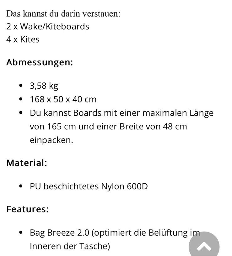 MIETE - Kite Travel Gear Bag ION Golf Tec - 165 x 48 cm in Hamburg