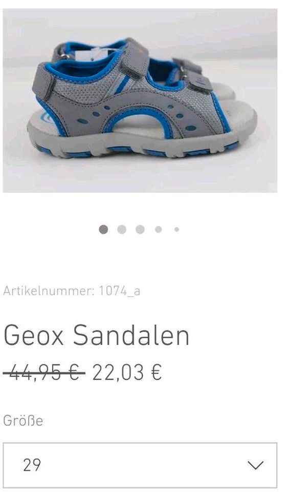 Neue Sandalen Geox Gr. 22 24 26 27 29 31 32 33 ungetragen in Herzogenaurach