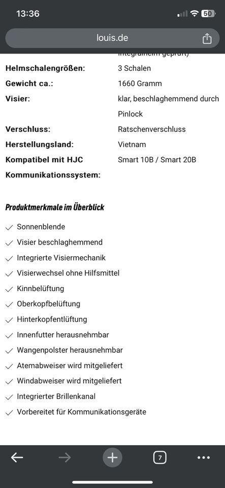 Motorrad Helm Mororradhelm Klapphelm HJC  i90 Größe L 58-59 neuwe in Tosterglope