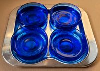 DDR Glasschalen blau 4Stk mit Tablett Sachsen - Limbach-Oberfrohna Vorschau