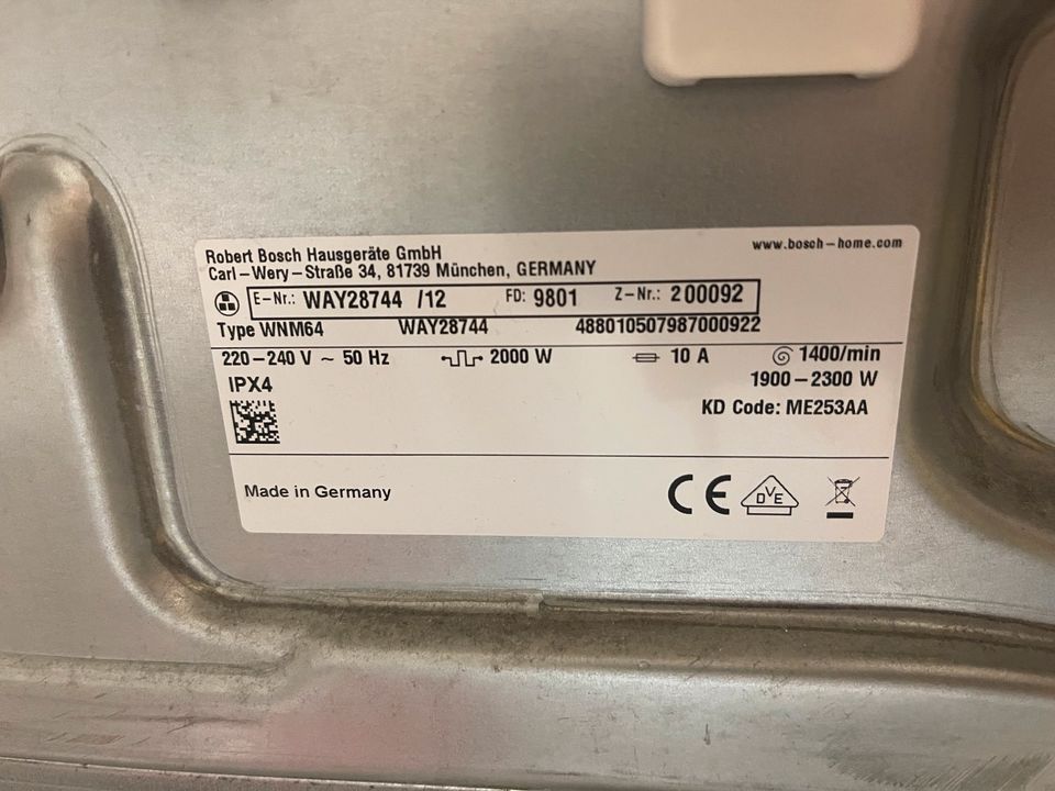 Bosch Waschmaschine 8kg A+++ in München