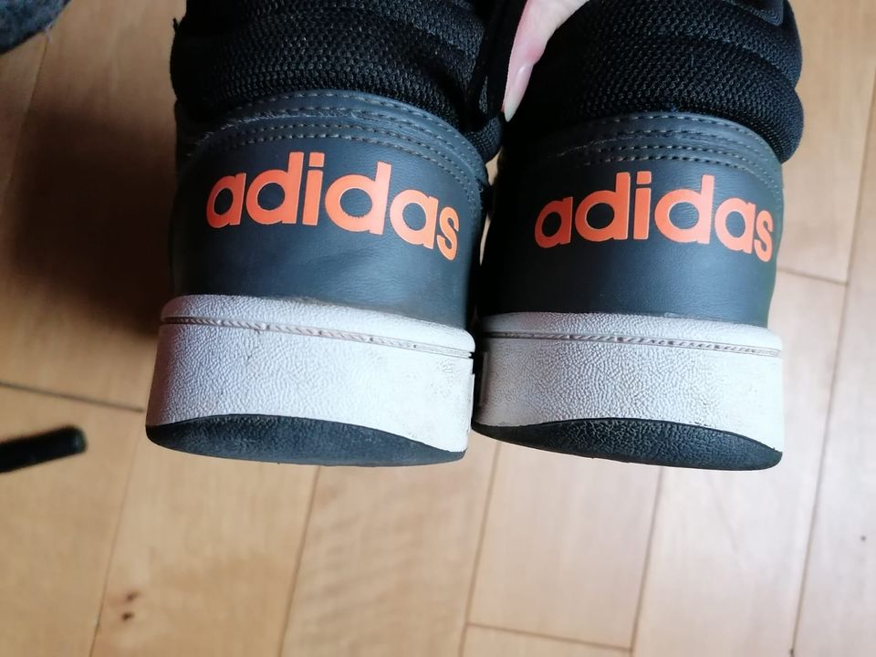 Adidas hohe Sneaker gebraucht schwarz orange 39 40 in Mörlenbach