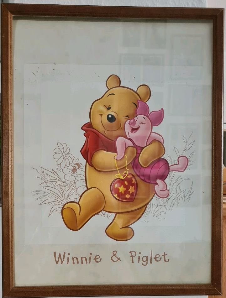 ☀️ Bild Druck Winnie Pooh Piglet Rahmen Eiche ☀️ in Nürnberg (Mittelfr)