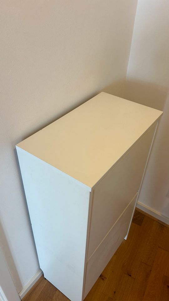 BISSA Schuhschrank, 2fach, weiß, 49x28x93 cm in Leipzig