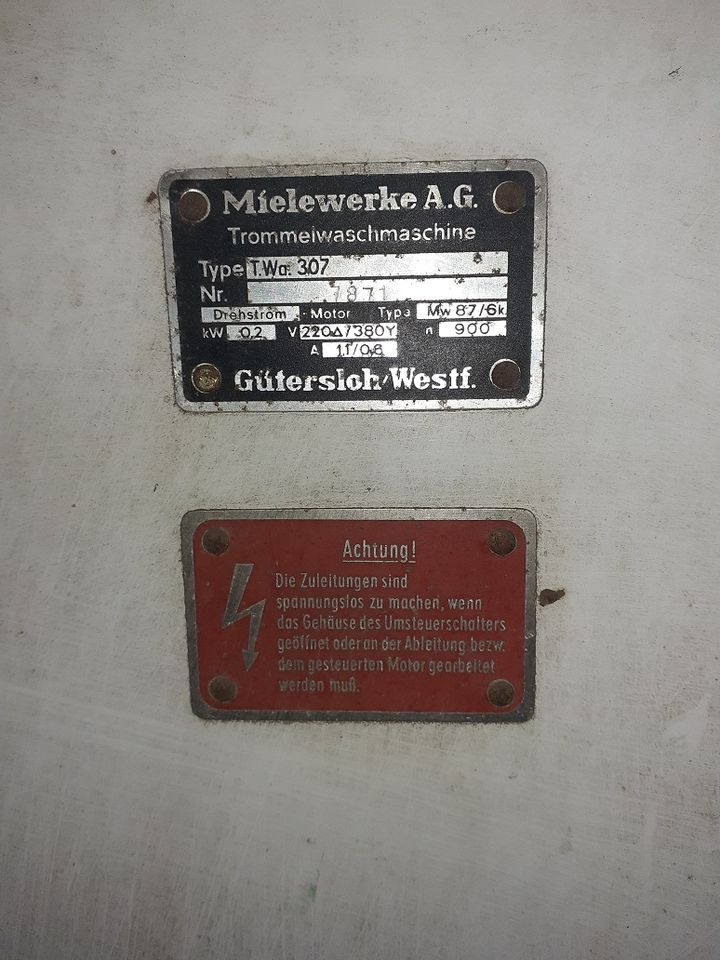 Historische Miele Trommelwaschmaschine Nr. 307 in Rumbach