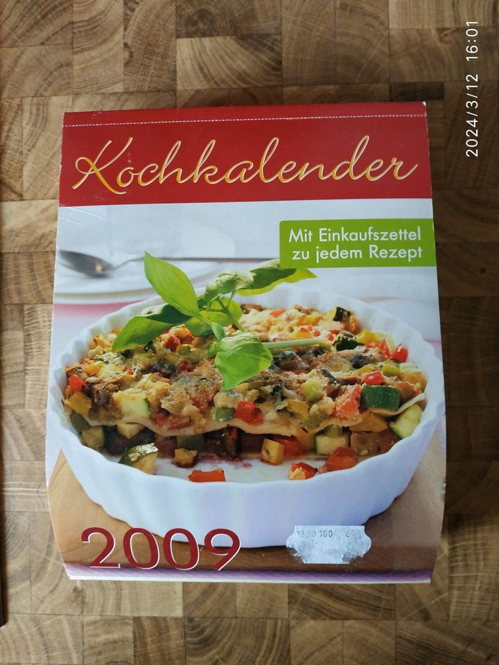 Buch-Kalender Kochkalender 2009 Rezepte mit Einkaufsliste in Marktredwitz