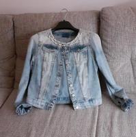 Jeansjacke mit Perlen & Pailletten bestickt Bayern - Buchloe Vorschau