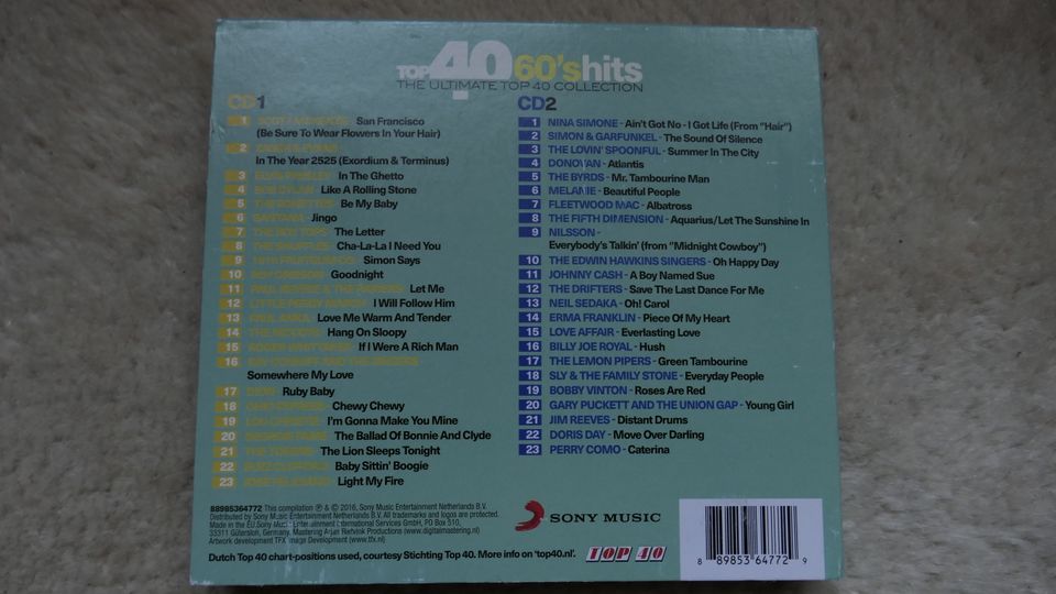 Oldies Doppel CD 40 Hits aus den 60`s   6.- € in Augustusburg