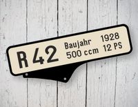 Vorderes Nummernschild Kennzeichen Vorkrieg Motorrad Oldtimer R42 Baden-Württemberg - Besigheim Vorschau