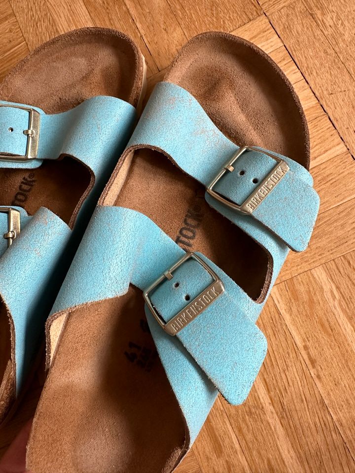 Birkenstock Arizona echt Leder Echtleder Sandalen NEU blau in Templin