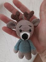 Stofftier, Rentier, Schlüsselanhänger, Amigurumi, Handarbeit, BW Baden-Württemberg - Burgrieden Vorschau