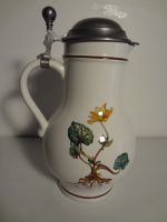 Antiker Krug mit Zinndeckel Keramik Blumenmuster Villeroy + Boch Hessen - Linden Vorschau