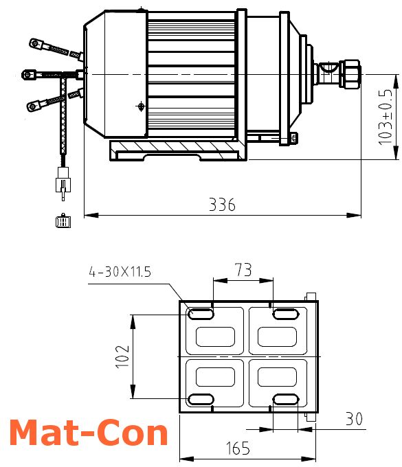 E-Motor 48V 5KW BLDC E-Antrieb für Schiffsschraube Bootsantrieb in Tann