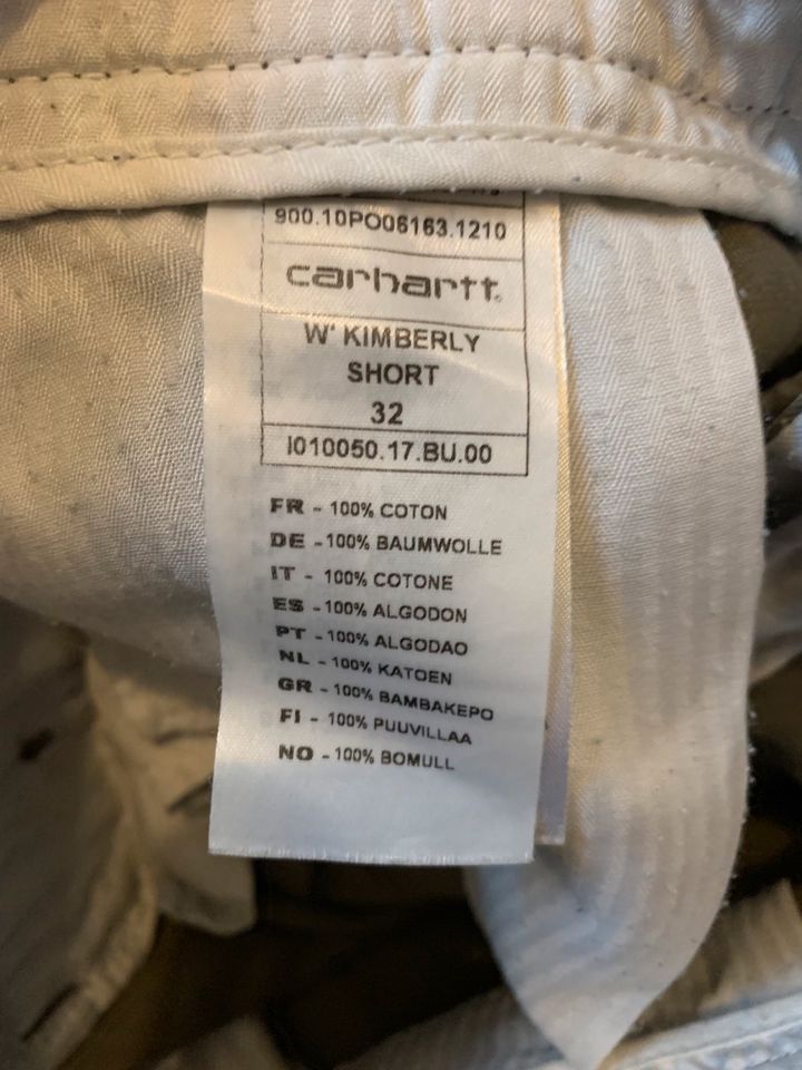 Carhartt Kimberly Short, 100% Baumwolle, Gr. 32, Farbe grau/beige in Hamburg