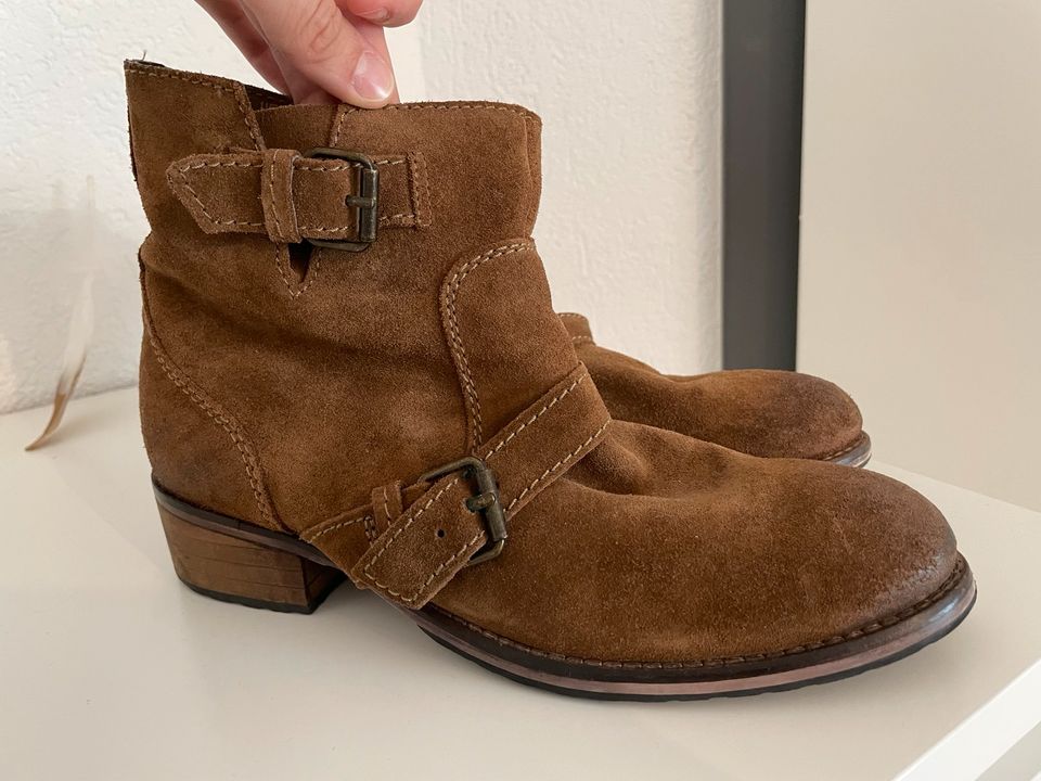 Stiefelette Wildleder camel/braun in Laufenburg (Baden)