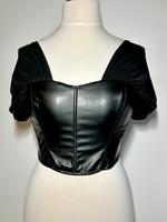 Leder optik Top schwarz Gr. XL Corsage Schnürung Mesh ärmel Walle - Utbremen Vorschau