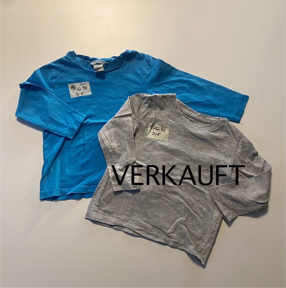 Langarmshirts Gr. 92 H&M United Colors Shirt blau grau in Bad Langensalza