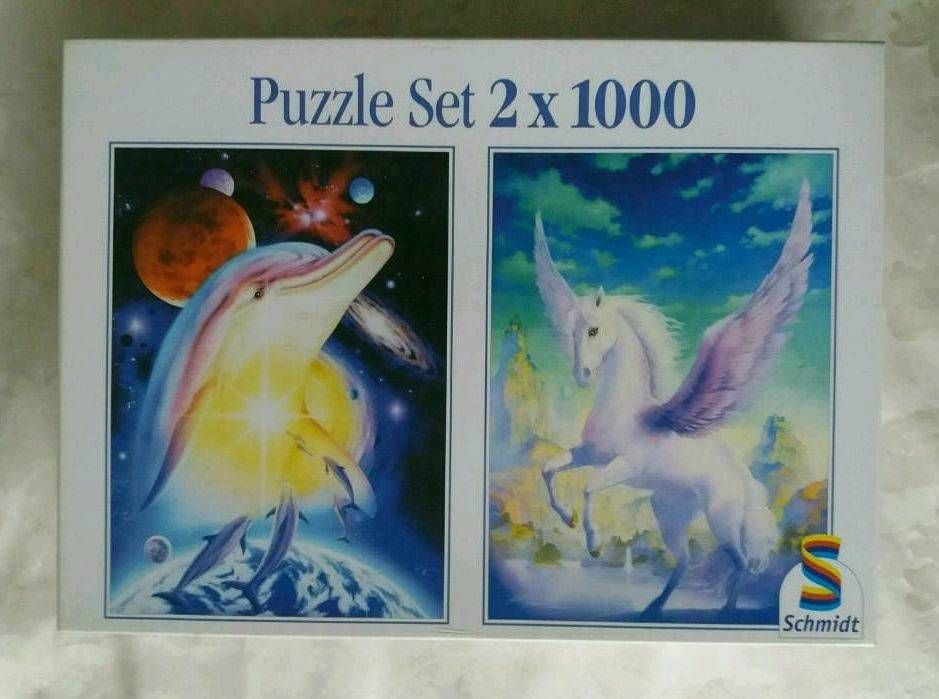 Puzzle-Set 2x1000 Teile von Schmidt, Delphin und Pegasus, 652x476 in Herne