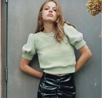 Super süßes Shirt mit Puffärmeln in Mintgrün mit Blumen Saarland - Eppelborn Vorschau