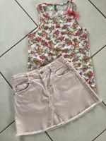 Zara Jeansrock rosa + Benetton Top Blumen Gr. 134 - Top Zustand Baden-Württemberg - Großrinderfeld Vorschau