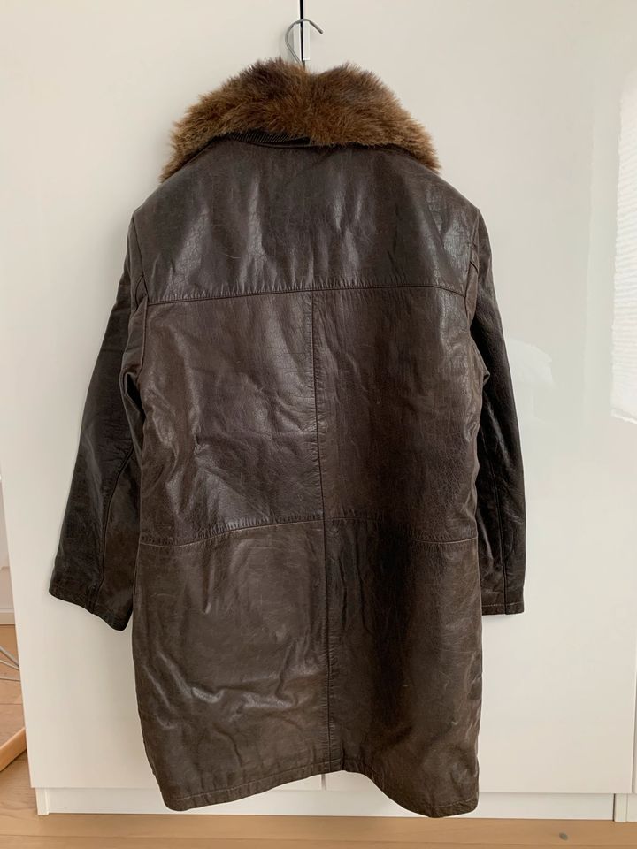 Dunkelbraune Lederjacke XL - vintage in Frankfurt am Main