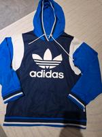 Damen adidas Retro pullover hoodie blau weiß S 36 vintage Hessen - Trebur Vorschau