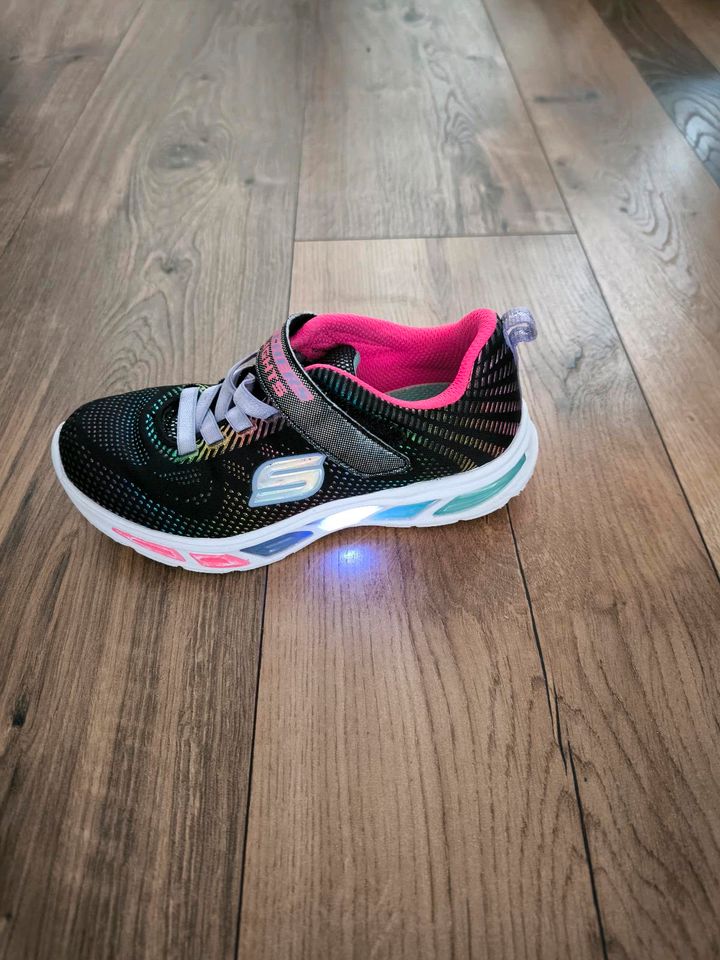 Skechers S-Lights, Turnschuhe, schwarz/ regenbogenfarben/ pink in Wermelskirchen