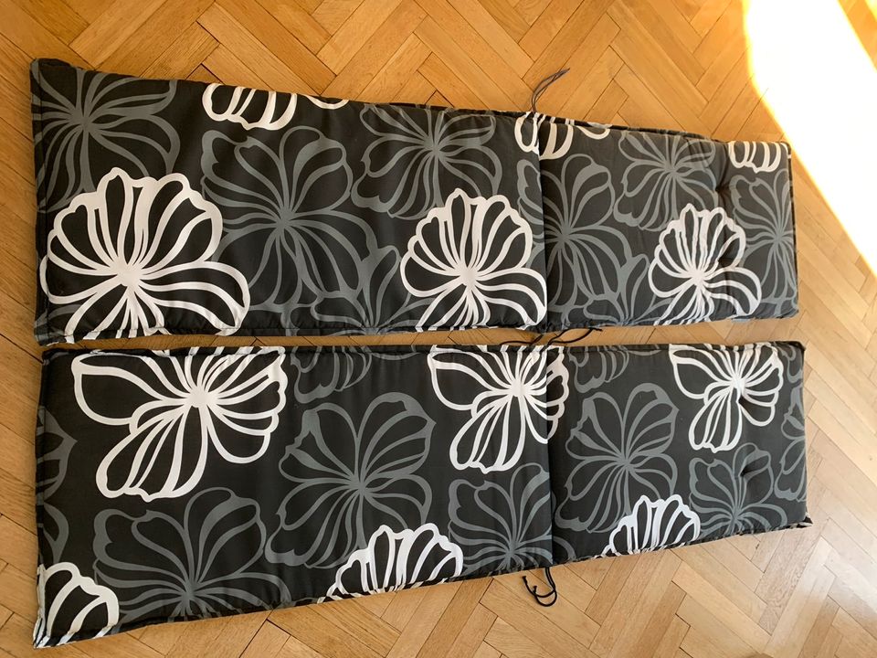 2 x Polster Auflagen für Deckchair schwarz in Pinneberg
