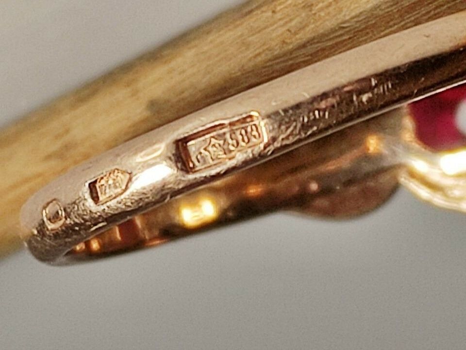 Antiker russischer 583 Gold Rubin Ring 14 k (585) in Reinstorf