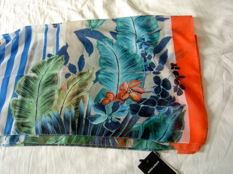 Schal more&more neu mit Etikett, 70cm x 180cm, Tropical-Streifen in Tittling