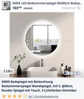 Badezimmerspiegel mit Beleuchtung (dimmbar) und originalverpackt Baden-Württemberg - Plochingen Vorschau