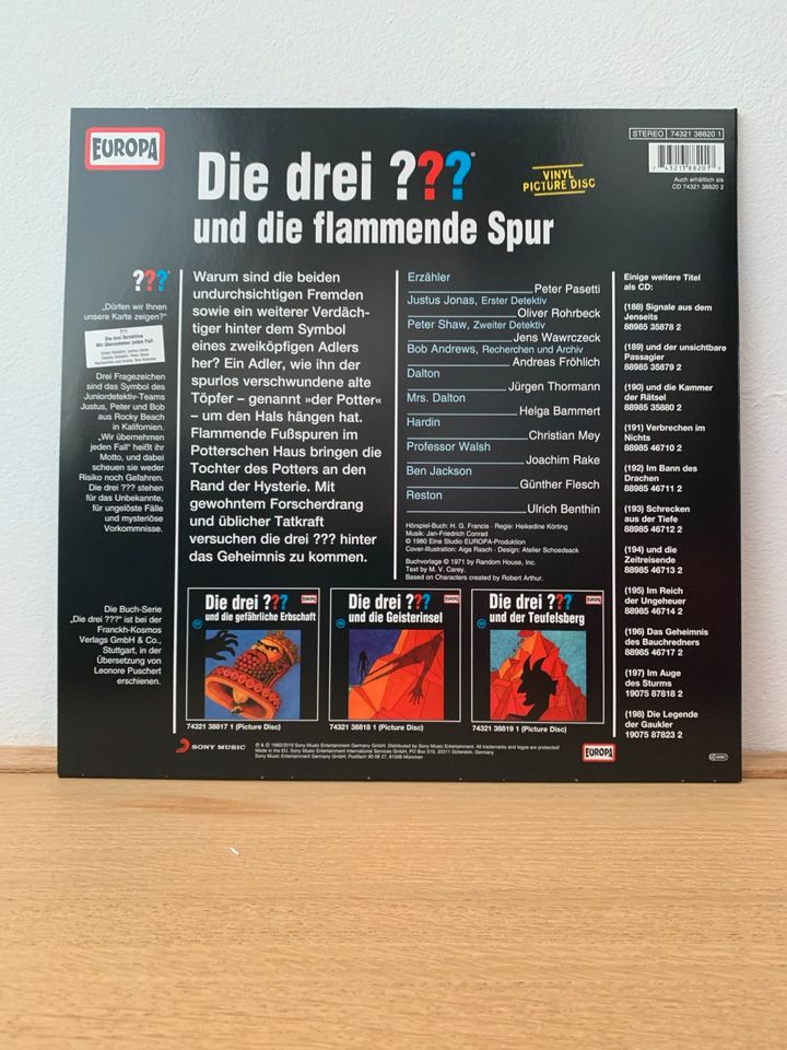 Drei Fragezeichen ??? flammende Spur (20) Picture Vinyl LP in Erlangen