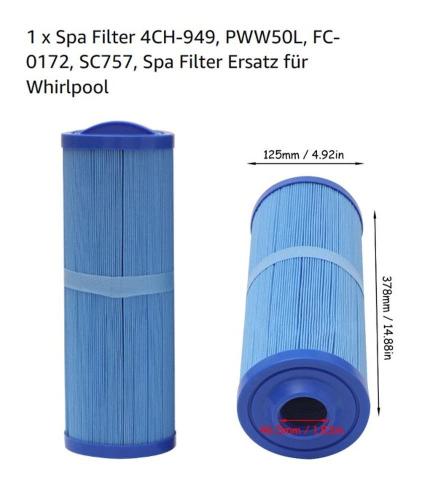 SPA-Filter Pool Whirlpool Whirlpool Filter Filterkartusche neu in Rosenheim