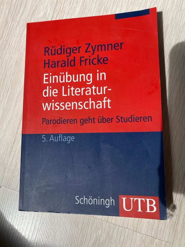 Buch Einübung in die Literaturwissenschaft, Zymner/ Fricke in Solingen