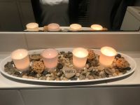 Hübsches Deko-Set mit Tablett, Kerzen und Steinen Bayern - Augsburg Vorschau