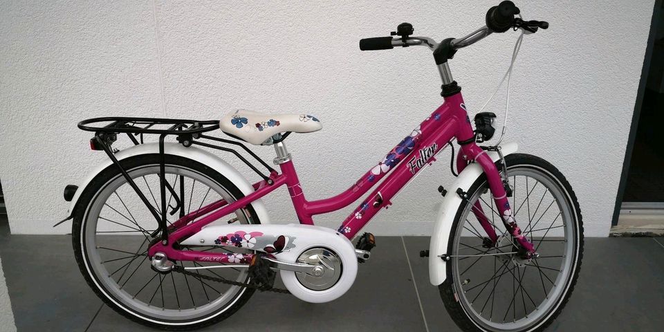 Hübsches Fahrrad für Mädchen von Falter, pink mit Blumen in Flörsheim-Dalsheim