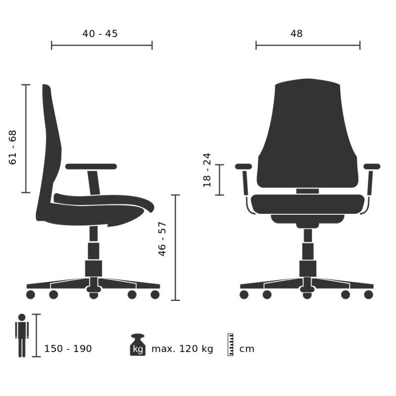 Zenit Comfort - Bürostuhl Stoff Blau ergonomisch in Greetsiel