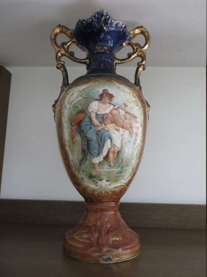 Keramik Tischuhr mit zwei passenden Vasen Vintage "mercedes" in Potsdam