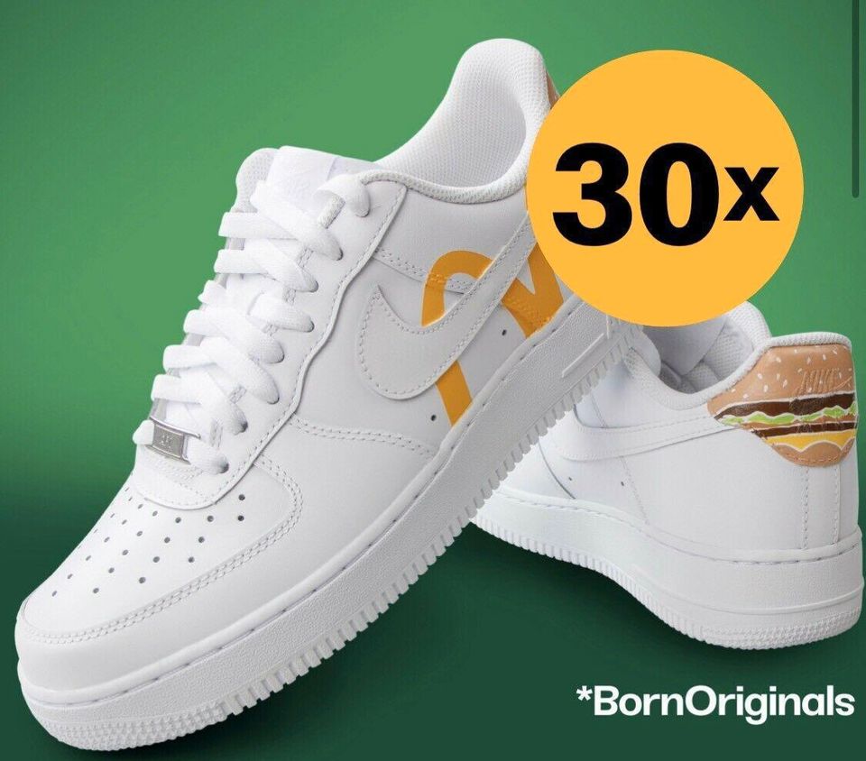 Nike Air Force 1 US 12 EU 46 Sneakers Mc Donalds Born Originals in  Baden-Württemberg - Waldshut-Tiengen | eBay Kleinanzeigen ist jetzt  Kleinanzeigen