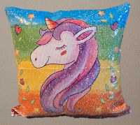 2× Einhorn Kissen mit Pailletten 40cm × 40cm Lübeck - Kücknitz Vorschau