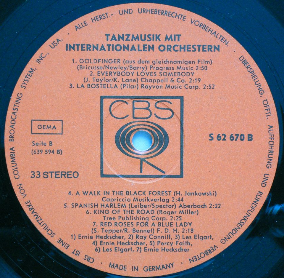 Schallplatten:  5 x Musik mit intern. Orchestern in Oberursel (Taunus)