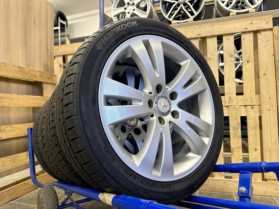 TOP ➡️ 17 Zoll ORIGINAL Mercedes Benz W204 C-Klasse Alufelgen Doppelspeiche Sommerräder ➡️ A2044010402 ➡️ Silber Felgen 5x112 ET47 7,5x17 225/45 R17 Sommer Reifen Sommerreifen 5mm in Bünde