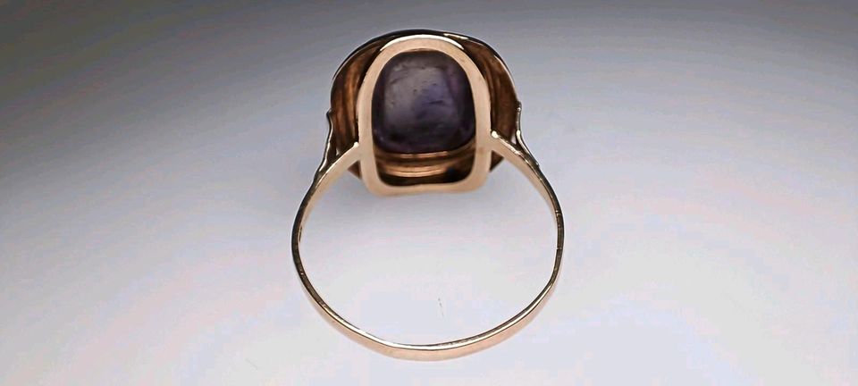 Antiker großer 585 Gold 14 k Amethyst Ring Art Déco 65 in Reinstorf