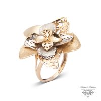 14K 585 Bicolor Gold großer Blumen Ring Unikat RG 60 Top Neuw. Rheinland-Pfalz - Igel Vorschau