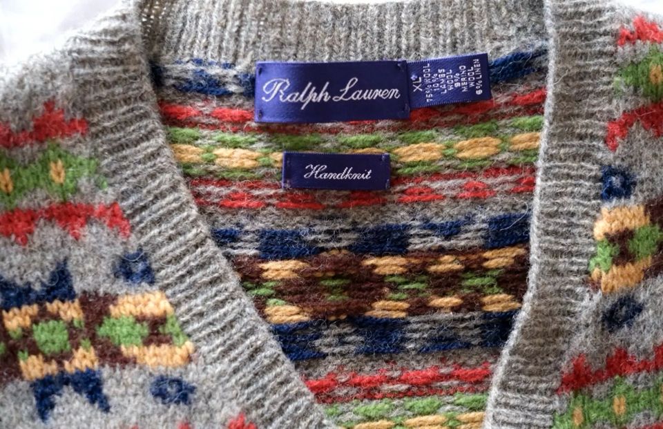 Ralph Lauren Purple Label Fair Isle Pullunder XL in Grünwald