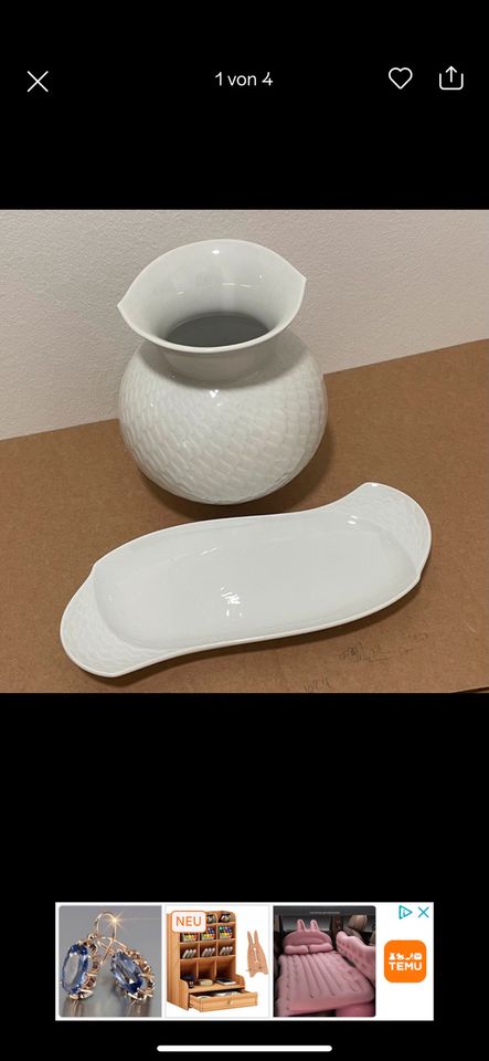Vase und Tablett Motiv Wellenspiel Meissner Porzellan in Leipzig